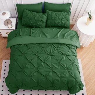 Queen Size Comforter Set – 7 Pc All in One, Bed in a Bag - Featuring Modern Pintuck Stitch Design - Includes Comforter, 2 Pillowcases, 2 Shams, Flat & Fitted Sheet - Apartment...