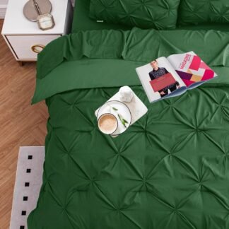 Queen Size Comforter Set – 7 Pc All in One, Bed in a Bag - Featuring Modern Pintuck Stitch Design - Includes Comforter, 2 Pillowcases, 2 Shams, Flat & Fitted Sheet - Apartment...