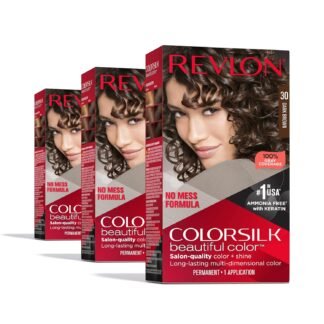 Revlon Colorsilk Beautiful Color Permanent Hair Color, (OLD VERSION) 30 Dark Brown (Pack of 3)