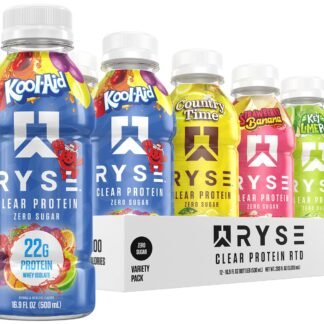 RYSE Clear Protein Drink - Variety Pack - 100 Calories, 22g Whey Isolate Protein Shake, Sugar-Free, 0g Fat & Lactose-Free - Refreshing Ready-to-Drink Beverage - 16.9 fl oz...