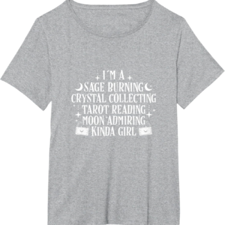 Sage Burning Crystal Collecting Tarot Reading Moon Admiring T-Shirt