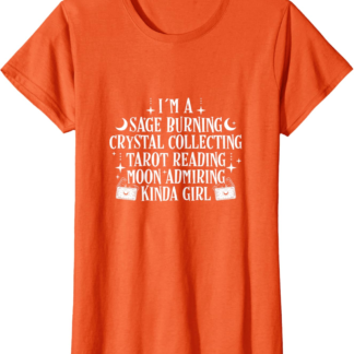 Sage Burning Crystal Collecting Tarot Reading Moon Admiring T-Shirt
