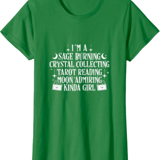 Sage Burning Crystal Collecting Tarot Reading Moon Admiring T-Shirt