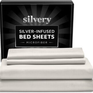 Silvery Silver Infused Bed Sheets Set - Ultra-Soft Temperature-Regulating Fabric with Self-Cleaning Technology™ That Stays Fresh 3X Longer for Hygienic Sleep