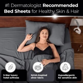 Silvery Silver Infused Bed Sheets Set - Ultra-Soft Temperature-Regulating Fabric with Self-Cleaning Technology™ That Stays Fresh 3X Longer for Hygienic Sleep