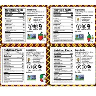 Spicy Salts and Seasonings Gift Box by African Dream Foods | 4-Pack Variety with Reusable Grinder | Safari Smoke Seasoning, Ghost Pepper Salt, Habanero Salt, Smoked Chipotle...