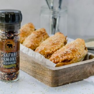 Spicy Salts and Seasonings Gift Box by African Dream Foods | 4-Pack Variety with Reusable Grinder | Safari Smoke Seasoning, Ghost Pepper Salt, Habanero Salt, Smoked Chipotle...