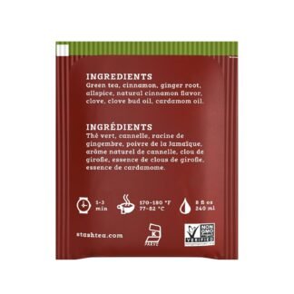 Stash Tea Chai Green Tea - Caffeinated, Non-GMO Project Verified Premium Tea with No Artificial Ingredients, 20 Count (Pack of 6) - 120 Bags Total