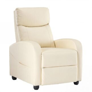 Sweetcrispy Massage Recliner Chair for Adults, Adjustable Home Theater Seating with Lumbar Support for Living Room, Modern Fabric Reclining, Beige