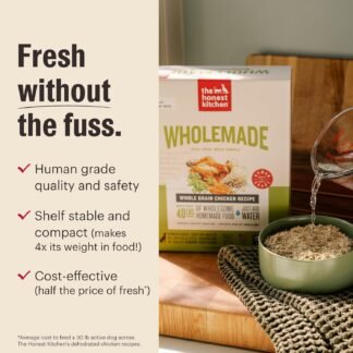 The Honest Kitchen Human Grade Wholemade™ Dehydrated Whole Grain Dog Food - Complete Balanced Meal or Topper - Chicken 4 lb Box - lunas-mystic-emporium.com The Honest Kitchen Human Grade Wholemade™ Dehydrated Whole Grain Dog Food - Complete & Balanced Meal or Topper - Chicken 4 lb Box