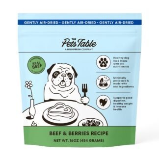 The Pets Table Beef & Berries Grain-Free Air Dried Dog Food, 1 lb (16 Oz) Bag