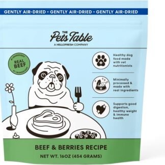 The Pets Table Beef & Berries Grain-Free Air Dried Dog Food, 1 lb (16 Oz) Bag