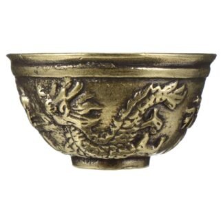 TIDTALEO Vintage Brass Mini Bowl Ornament for Spring Festival Desktop Decoration, Retro Tabletop Adornment, Brass Decorative Bowl for Home and Office