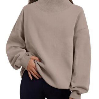 Trendy Queen Womens Oversized Sweatshirts Turtleneck Pullover Long Sleeve Hoodies Tops Fall Fashion Outfits 2026 Clothes