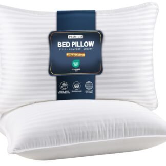 Utopia Bedding Bed Pillows for Sleeping Queen Size (White), Set of 2, Down Alternative Pillow for Sleeping, Cooling Hotel Quality Pillow Set for Back, Stomach or Side Sleepers