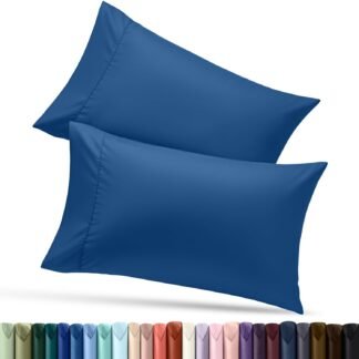 Utopia Bedding Pillow Cases King Size 2-Pack – Soft Brushed Microfiber – Envelope Closure – Perfect for Hospitals, Hotels, Guest Rooms – Oeko-TEX Certified, 20x40 Inches (Blue...