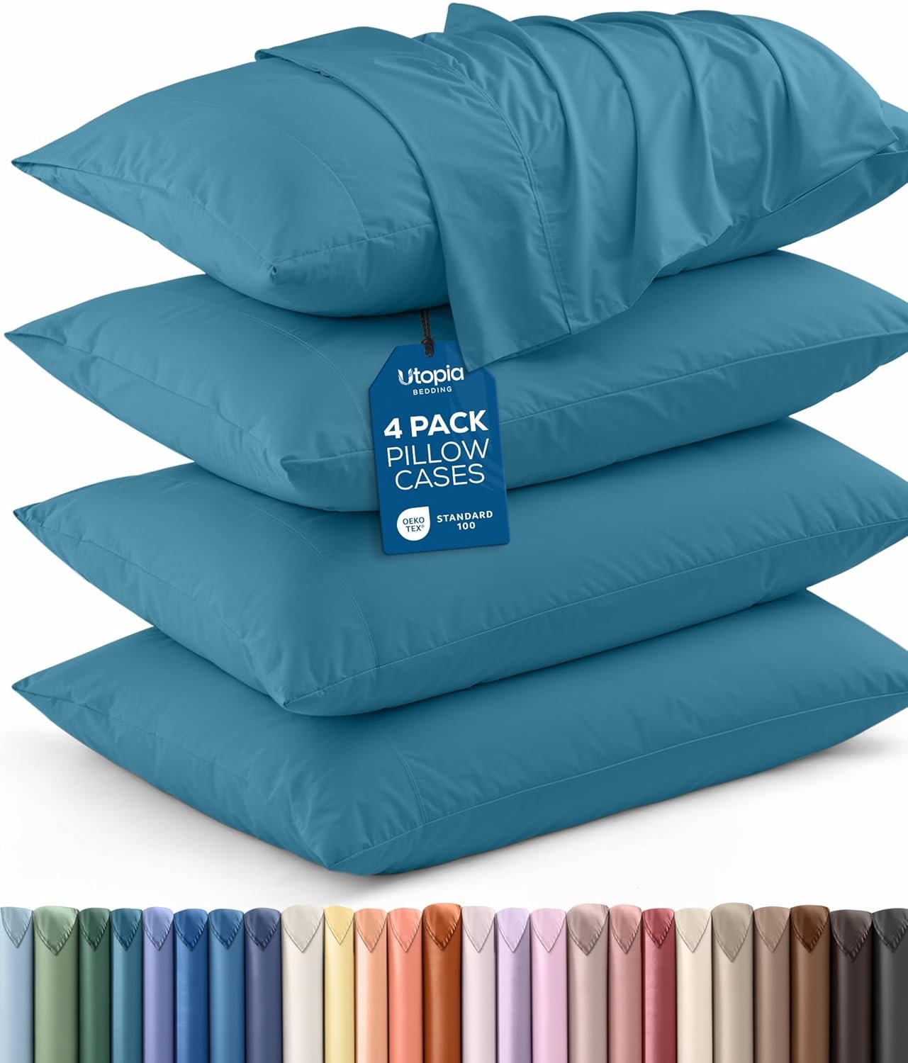 Utopia Bedding Pillow Cases King Size 2-Pack Soft Brushed Microfiber Envelope Closure Perfect for Hospitals Hotels Guest Rooms Oeko-TEX Certified 20x40 Inches Blue - lunas-mystic-emporium.com Utopia Bedding Pillow Cases King Size 2-Pack – Soft Brushed Microfiber – Envelope Closure – Perfect for Hospitals, Hotels, Guest Rooms – Oeko-TEX Certified, 20x40 Inches (Blue...