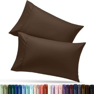 Utopia Bedding Queen Pillow Cases - 2 Pack - Envelope Closure - Soft Brushed Microfiber Fabric - Shrinkage and Fade Resistant Pillow Covers Queen Size 20 X 30 Inches (Queen, Brown)
