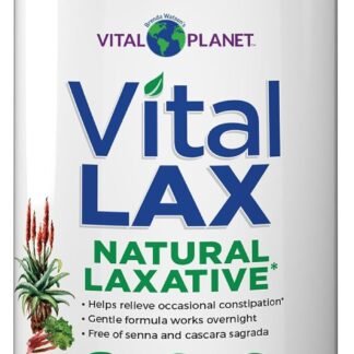 Vital Planet - Vital Lax Natural Laxative Cleanse Supplement for Occasional Constipation, with Magnesium Hydroxide, Slippery Elm, Aloe, and Triphala to Support Bowel Regularity...