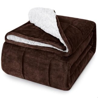 yescool Weighted Blanket for Adults (20 lbs, 60" x 80", Brown) Heavy Blanket for Sleeping Perfect for 140-160 lbs, Queen Size Breathable Blanket with Premium Glass Bead, Machine...
