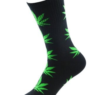Zando Marijuana Weed Leaf Unisex Printed Cotton Colorful Sports Comfort High Crew Socks Athletic socks