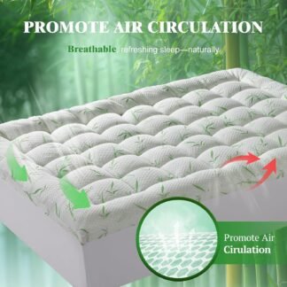 3 Inch Mattress Topper - Viscose Made from BambuCooling Soft Pillow Top Mattress Pad Cover for Back PainMattress Protector with 8-21 Inch Deep PocketQueen60x80 - lunas-mystic-emporium.com 3 Inch Mattress Topper - Viscose Made from Bambu,Cooling Soft Pillow Top Mattress Pad Cover for Back Pain,Mattress Protector with 8-21 Inch Deep Pocket(Queen,60"x80")