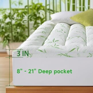 3 Inch Mattress Topper - Viscose Made from BambuCooling Soft Pillow Top Mattress Pad Cover for Back PainMattress Protector with 8-21 Inch Deep PocketQueen60x80 - lunas-mystic-emporium.com 3 Inch Mattress Topper - Viscose Made from Bambu,Cooling Soft Pillow Top Mattress Pad Cover for Back Pain,Mattress Protector with 8-21 Inch Deep Pocket(Queen,60"x80")