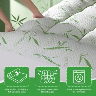 3 Inch Mattress Topper - Viscose Made from BambuCooling Soft Pillow Top Mattress Pad Cover for Back PainMattress Protector with 8-21 Inch Deep PocketQueen60x80 - lunas-mystic-emporium.com 3 Inch Mattress Topper - Viscose Made from Bambu,Cooling Soft Pillow Top Mattress Pad Cover for Back Pain,Mattress Protector with 8-21 Inch Deep Pocket(Queen,60"x80")