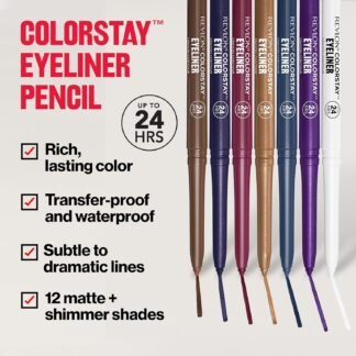 REVLON ColorStay Pencil Waterproof Eyeliner, Smudge-Proof, Eye Makeup with Built-In Sharpener, 209 Black Violet, 0.01 oz (Pack of 2)