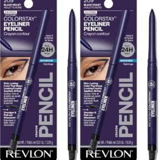 REVLON ColorStay Pencil Waterproof Eyeliner, Smudge-Proof, Eye Makeup with Built-In Sharpener, 209 Black Violet, 0.01 oz (Pack of 2)