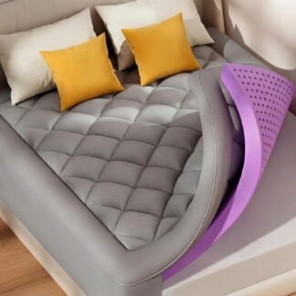 SINWEEK 4 Inch Dual Layer Memory Foam Mattress Topper Full Size, 2 Inch Gel Memory Foam Plus 2 Inch Plush Soft Pillow Top Cover Filled with 1450GSM Down Alternative Filling,Gray